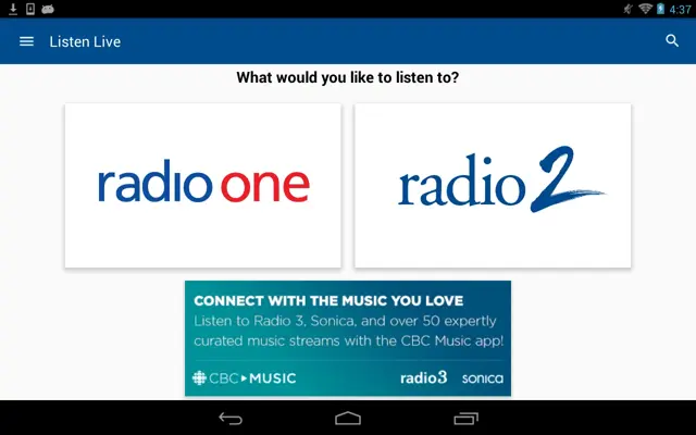 CBC Radio android App screenshot 0